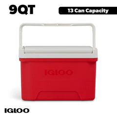 Igloo Small Cooler, 9 Quart Laguna Ice Chest, 13 Can Capacity, Red - USA MEGA SHOP