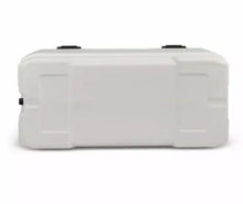 Igloo 150-Quart Maxcold cooler rear view with molded handles on sides