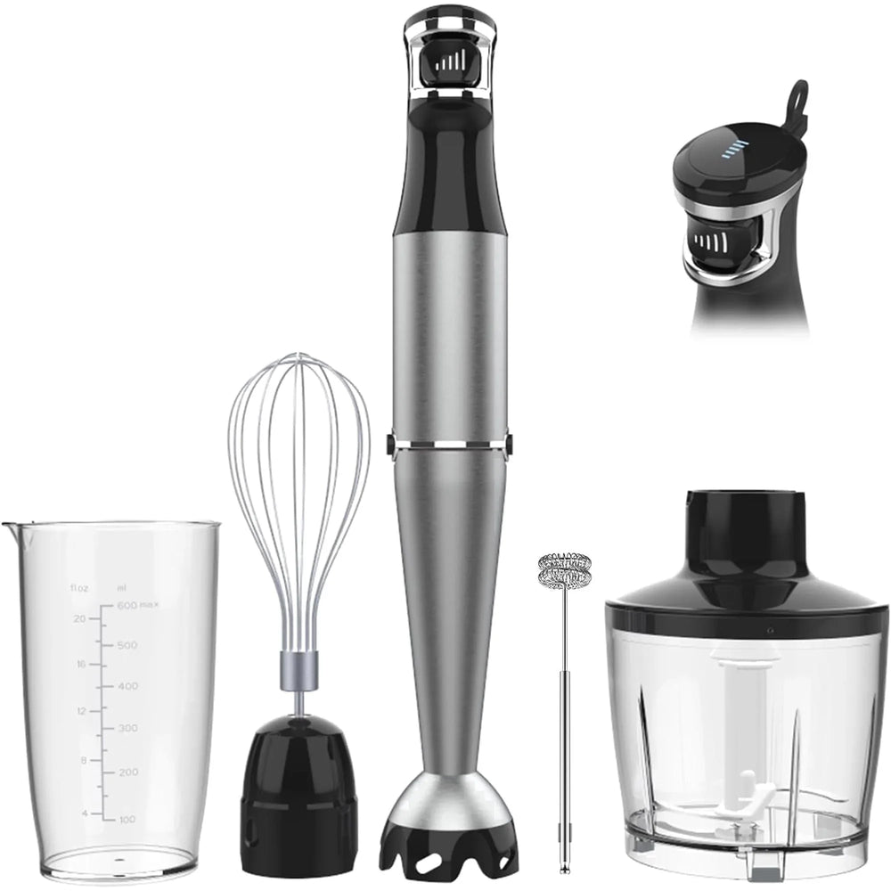 Boyun Daj Immersion Blender,1100W 5-in-1 Hand Blender,Trigger Speed Control with 600ml Beaker,Chopper,Whisk & Milk Frotherâ€“Ideal for Soup,Baby Food,Sauce & Puree - USA MEGA SHOP