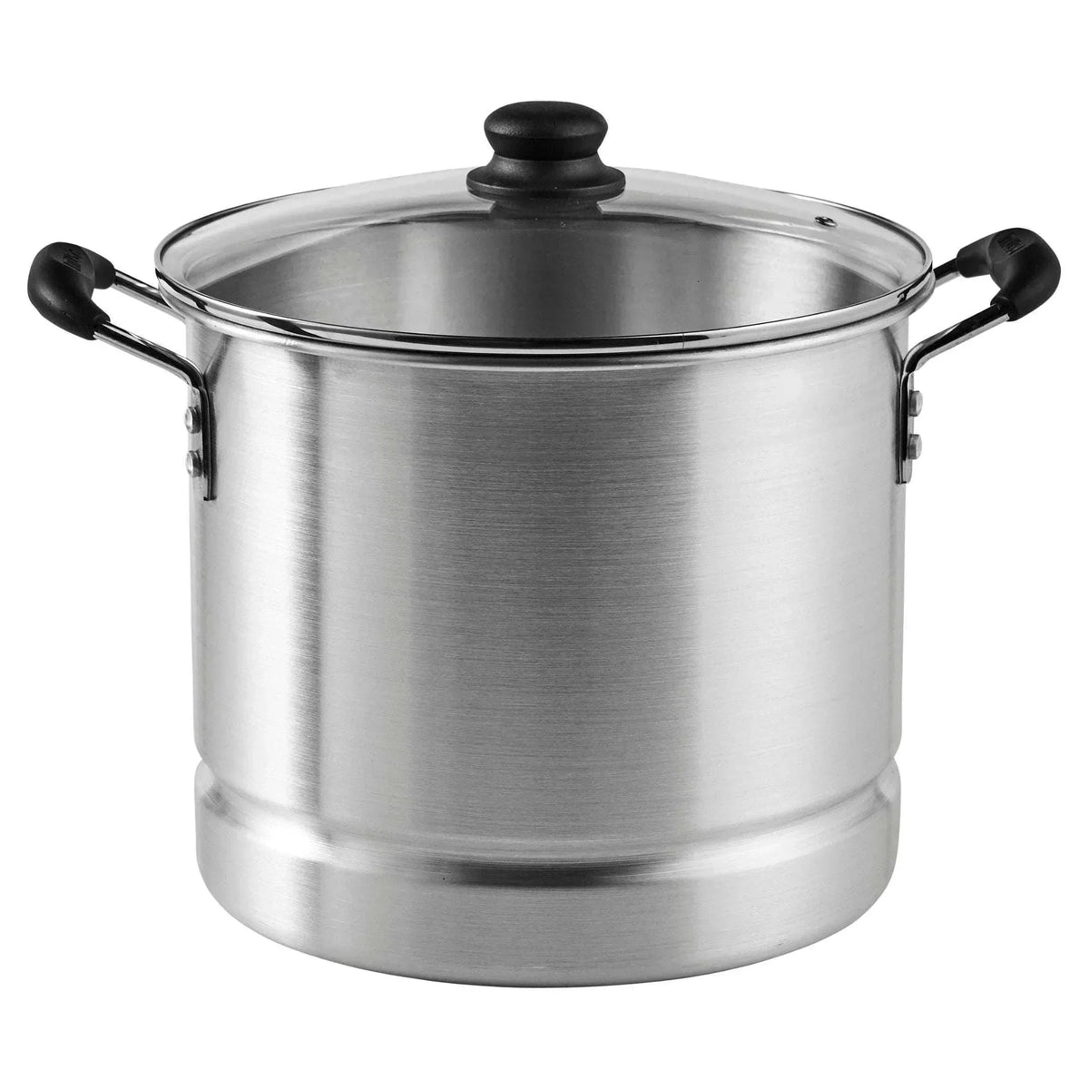 Imusa 10Qt Aluminum Steamer or Stock Pot with Glass Lid & Removable Rack