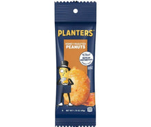 Planters honey roasted peanuts individual pouch pack, blue front label