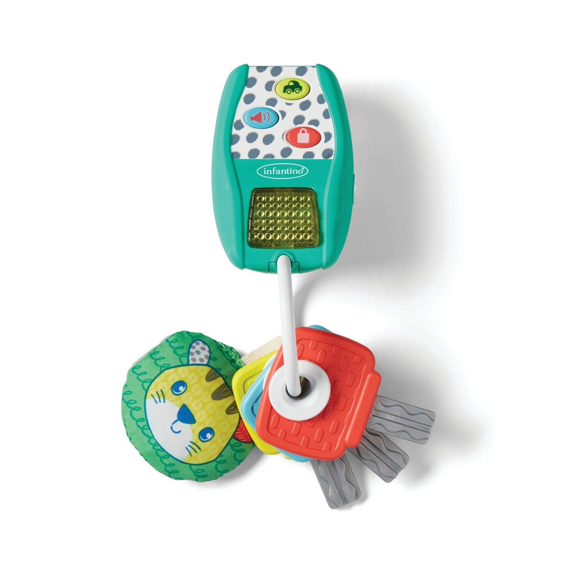 Infantino Music & Lights Busy Play Key Teether Set, Sensory Toy for Babies 6 to12 Months, Multicolor