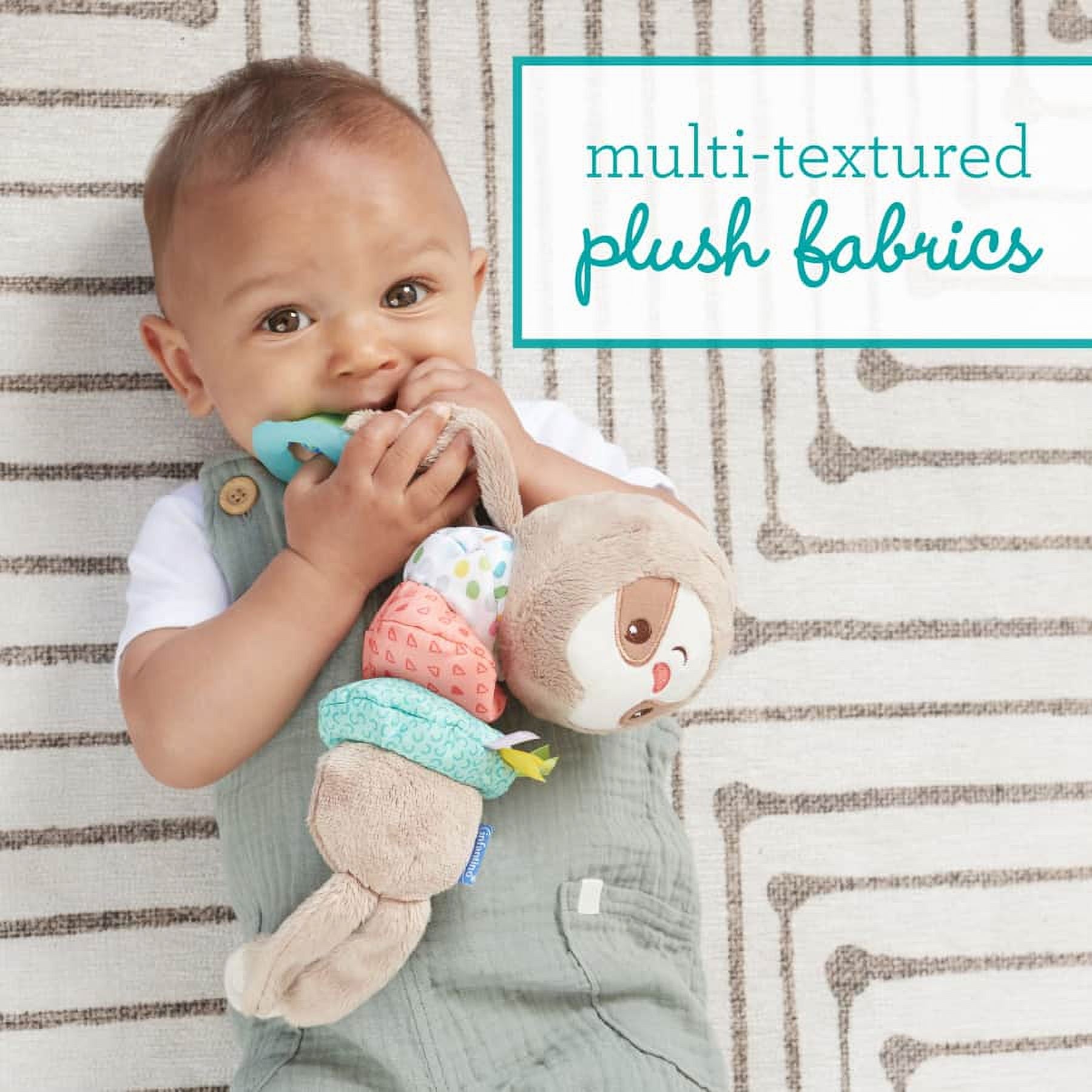 Infantino Music & Motion Pulldown Sloth, Hanging-Style Plush Toy, 6-12 Months