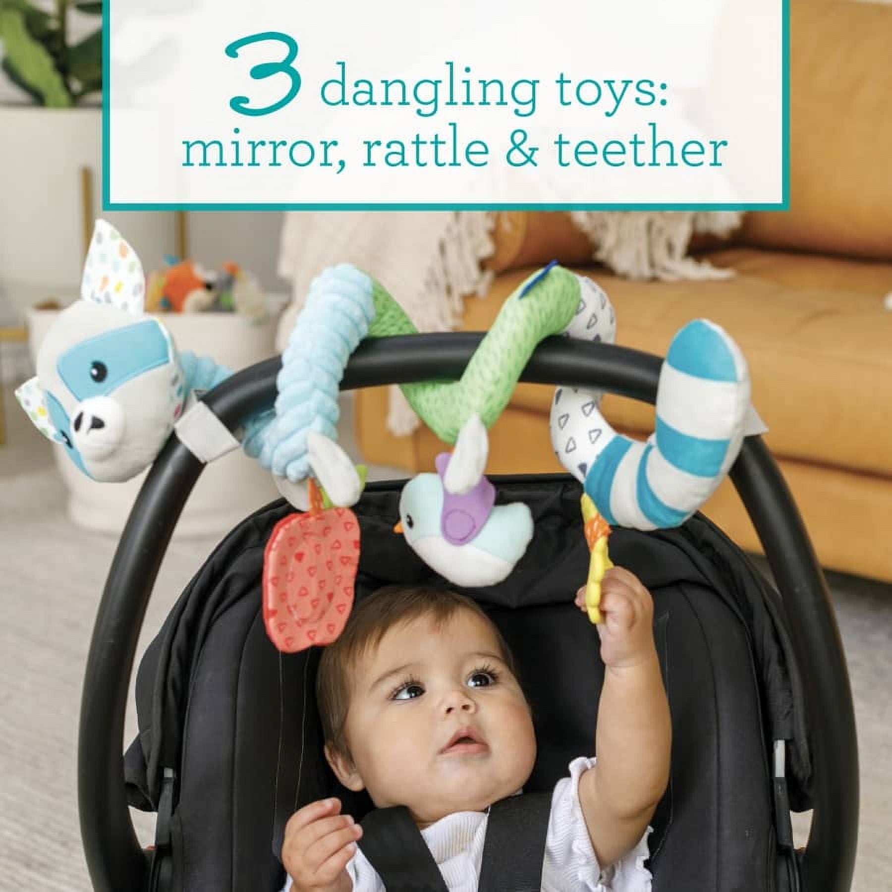 Infantino Spiral Activity Toy, Hook-on Toy, 0-12 Months, Multicolor Raccoon