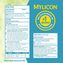 Infants' Mylicon drug facts label panel for gas relief drops