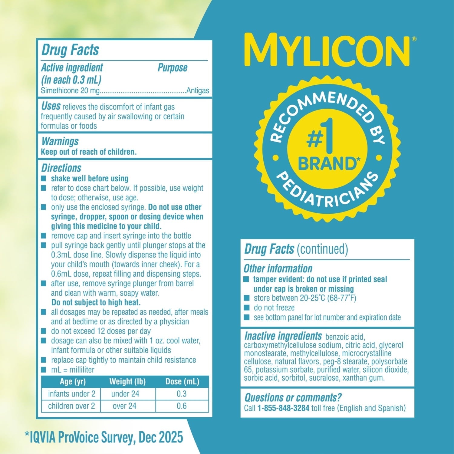 Infants' Mylicon Gas Relief Drops, Dye Free, 1.0oz