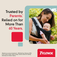 Infants' TYLENOL grape flavor bottle with parents-trusted message graphic
