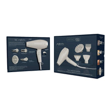 InfinitiPRO hair dryer accessory kit box showing dryer and attachments