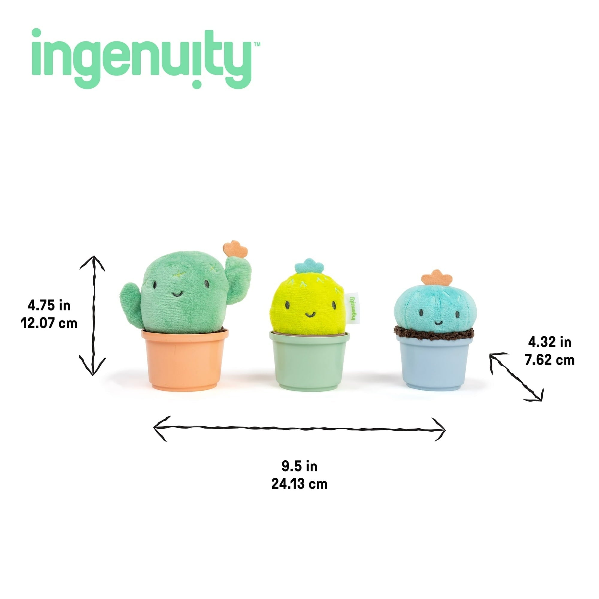 Ingenuity Calm Springs Nesting Rattles for Baby 3 Months +, Unisex