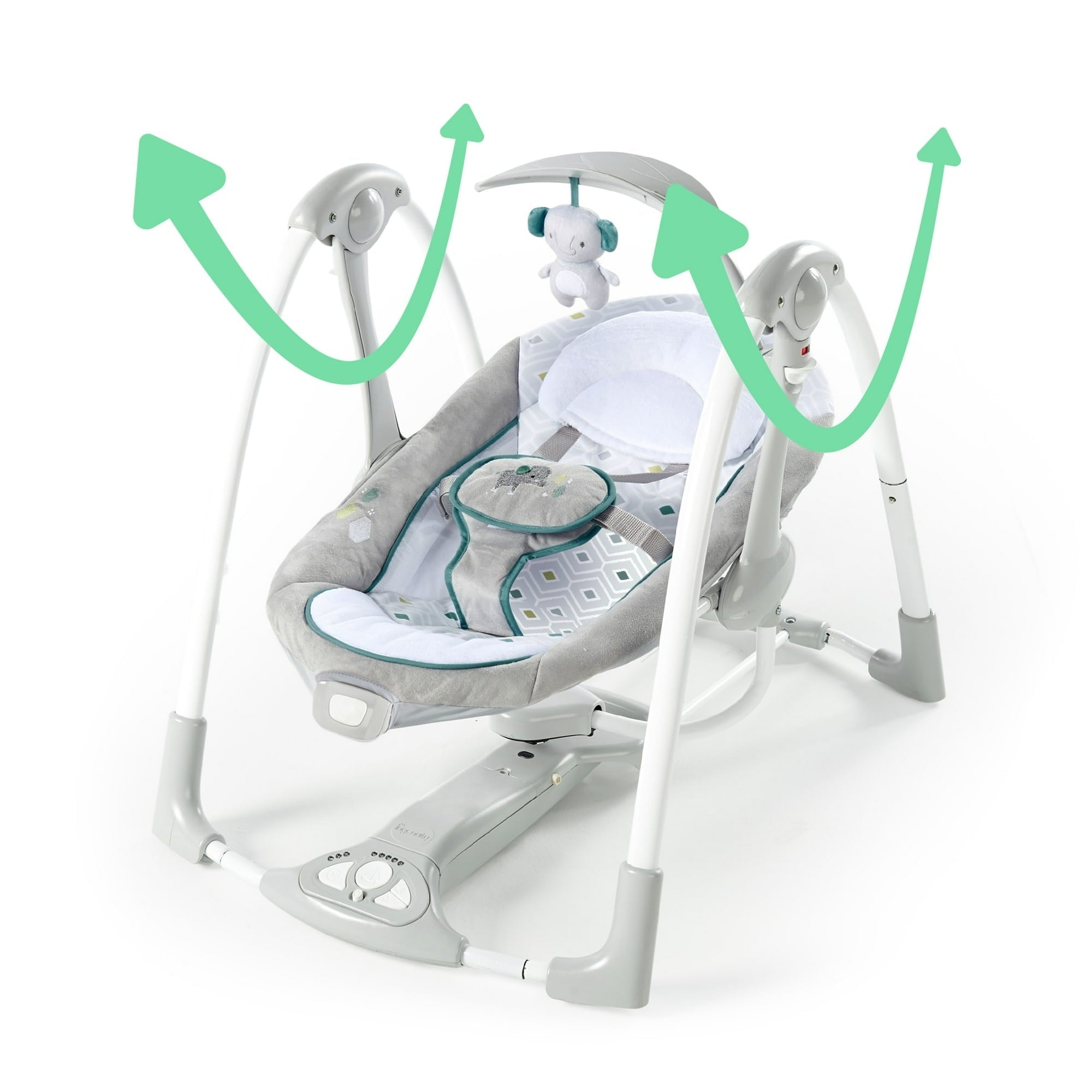 Ingenuity Convert Me 2-in-1 Portable Vibrating Baby Swing Nash, Infant, Gray (Unisex)
