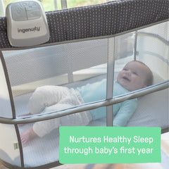 Ingenuity Dream & Grow Bedside Bassinet and Sleeper, AirLoom Handstitch Fashion, Baby Bed for Ages 0-12 Months