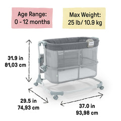 Ingenuity Dream & Grow Bedside Bassinet and Sleeper, AirLoom Handstitch Fashion, Baby Bed for Ages 0-12 Months