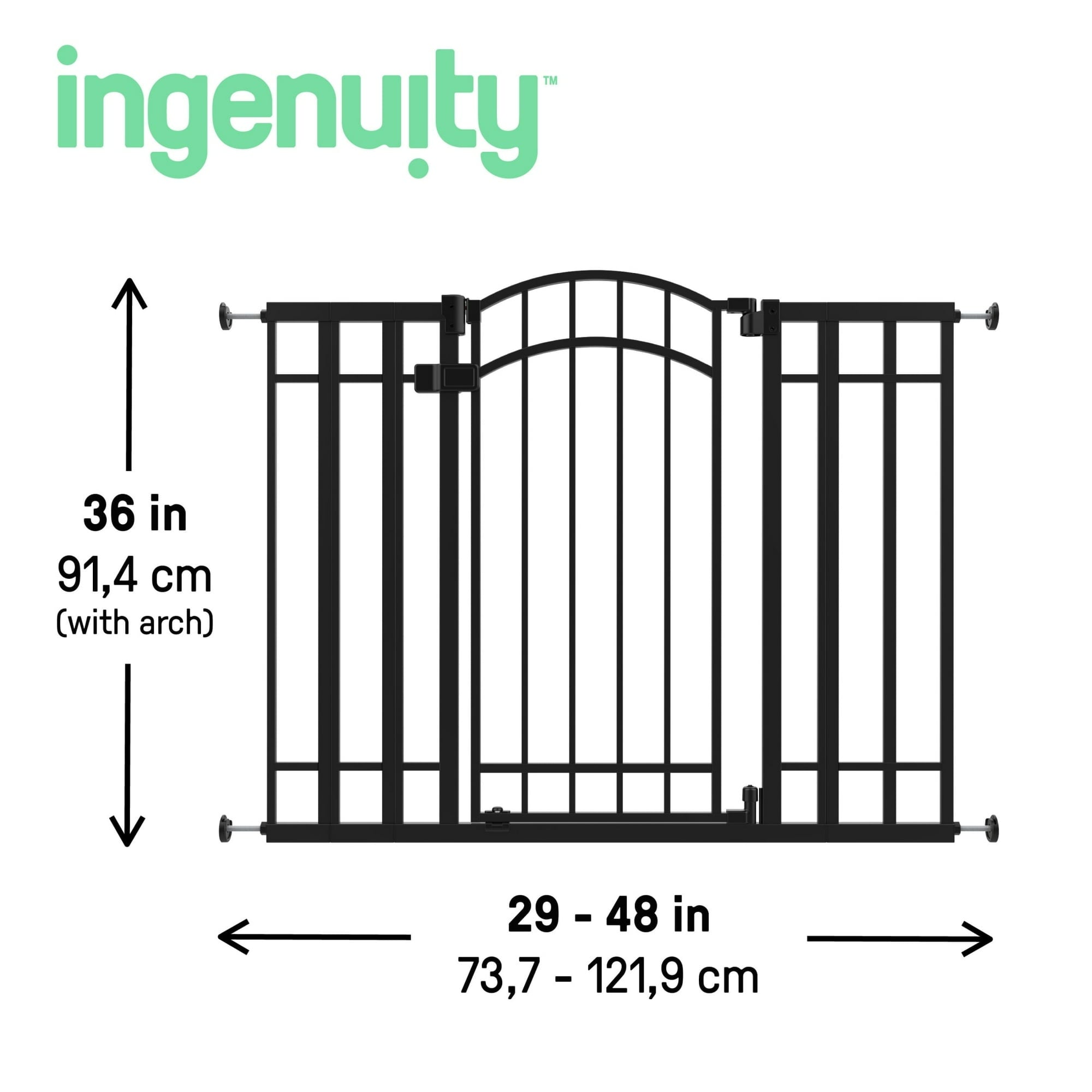 Ingenuity The Doorway 48W Series Safety Pet and Baby Gate, 28.5'-48' Wide, 36' Tall - Black