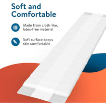 White cloth-like incontinence booster pad insert, thin flexible strip shape
