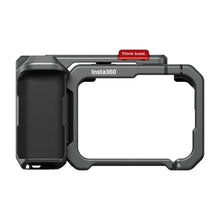 Action camera protective frame with blank front window and side handle