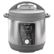 6-qt stainless steel electric pressure cooker with digital control panel and lid