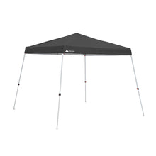 Dark gray instant slant leg pop-up canopy with white steel frame and slanted legs