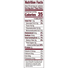 Nutrition facts panel for hazelnut coffee creamer, 35 calories per serving