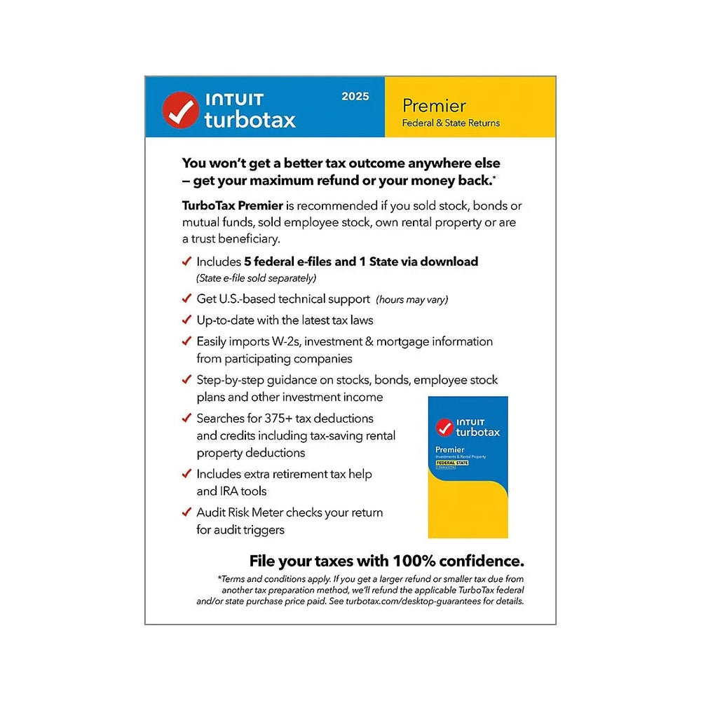 Intuit TurboTax Premier Fed+Efile+State 2025 - USA MEGA SHOP