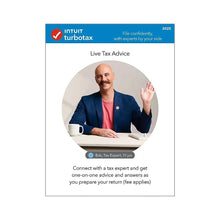 TurboTax Premier 2025 software box with Live Tax Advice presenter photo
