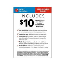 TurboTax Premier 2025 software box showing $10 club member bonus includes