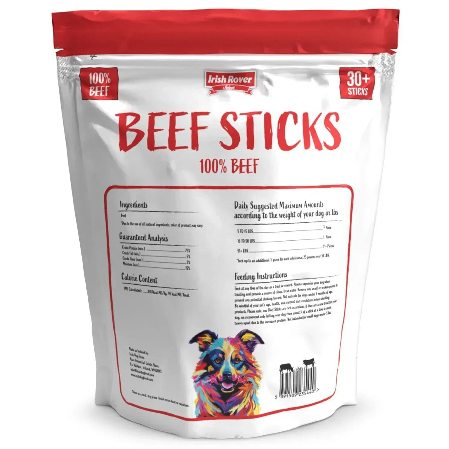 Irish Rover Beef Stick Dog Treats, 35 oz.