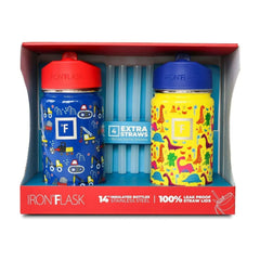 Iron Flask Kids 14-oz BPA Free Stainless Steel Insulated Water Bottles, 2 Pack, - USA MEGA SHOP
