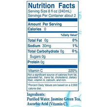 Nutrition facts panel for jasmine green tea, 8 fl oz serving, Ito En