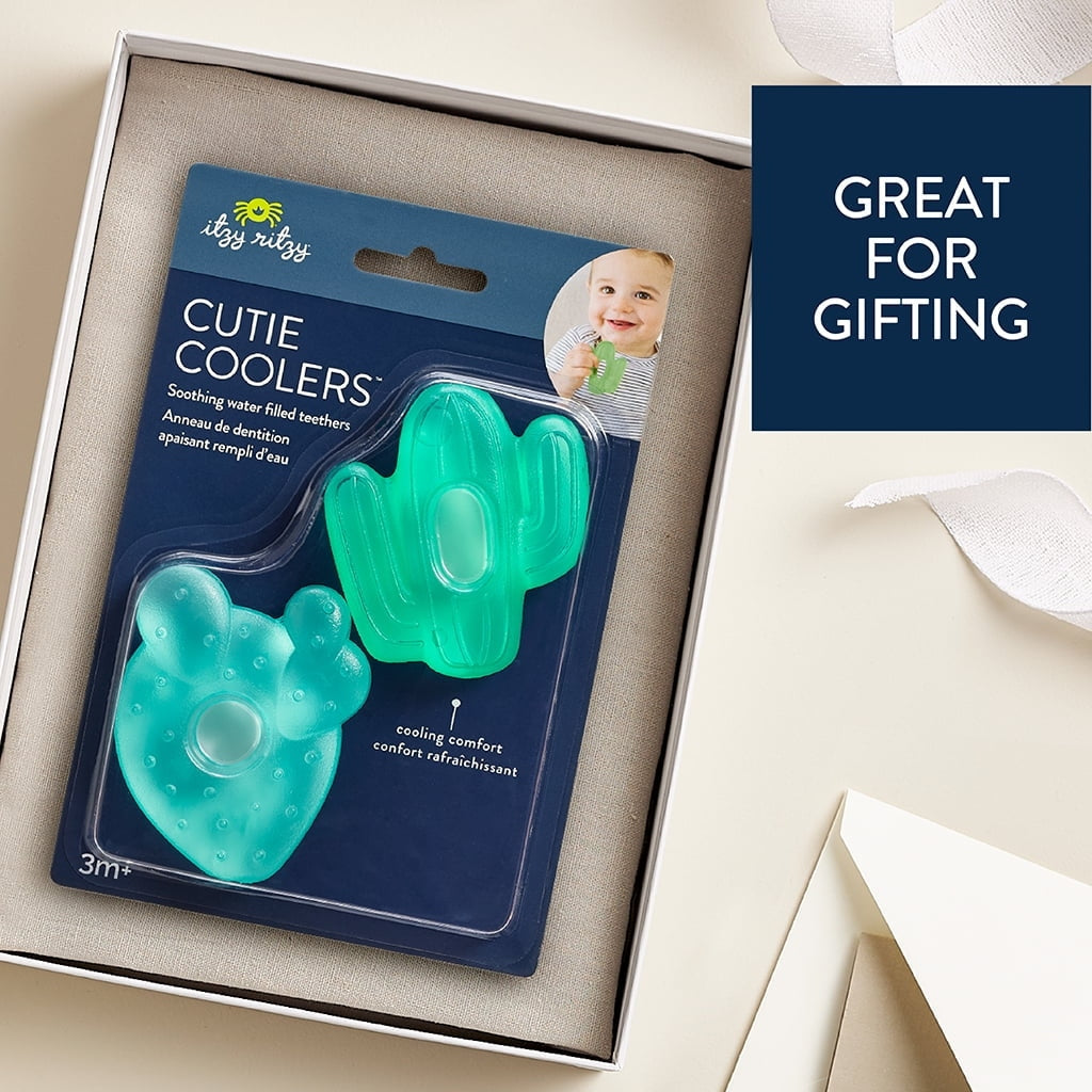 Itzy Ritzy Water-Filled Coordinating Cactus Water Teethers, Set of 3 Green Cacti