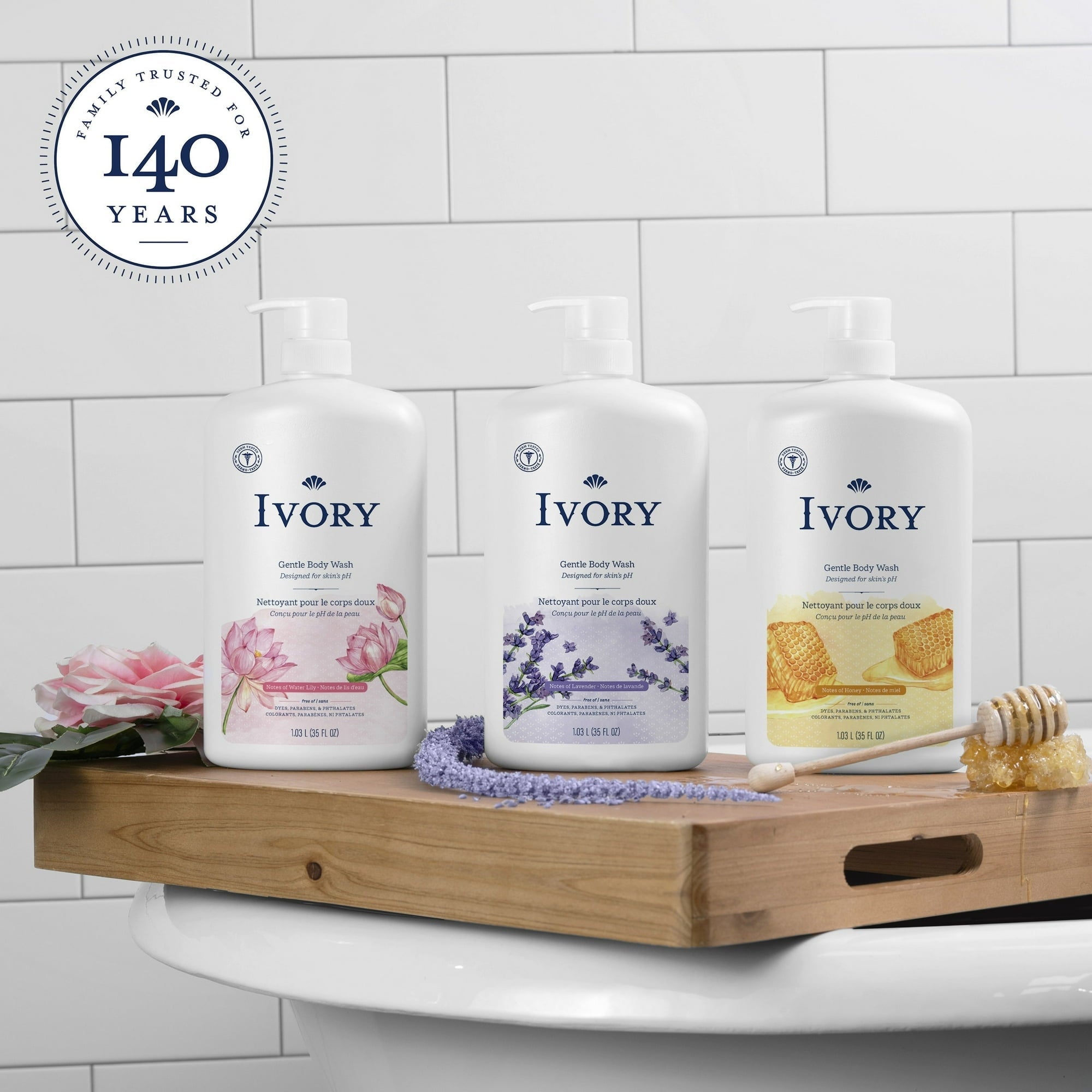Ivory Body Wash, Mild & Gentle, Water Lily Scent, 35 fl oz