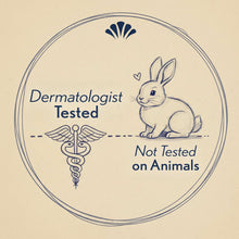 Dermatologist tested icon badge with rabbit illustration
