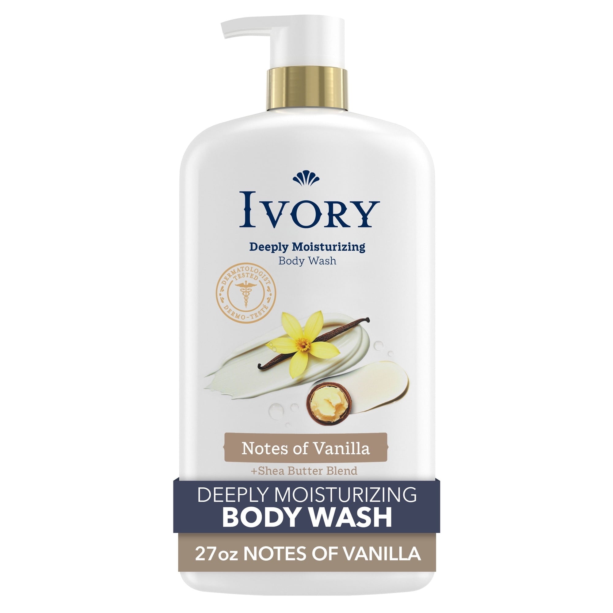 Ivory Deeply Moisturizing Body Wash, Notes of Vanilla Scent, 798 ml
