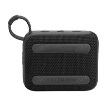 Black JBL portable Bluetooth speaker showing top controls and fabric carry handle