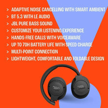 Foldable over-ear wireless headphones shown from top view with earcup icons