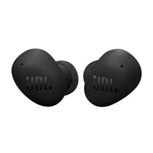 Pair of black true wireless earbuds with ear tips