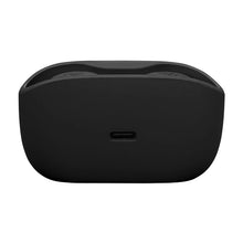 Black charging case with a front charging port