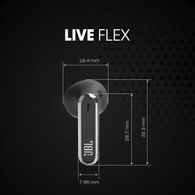 Black wireless earbud size diagram with labeled height and width measurements