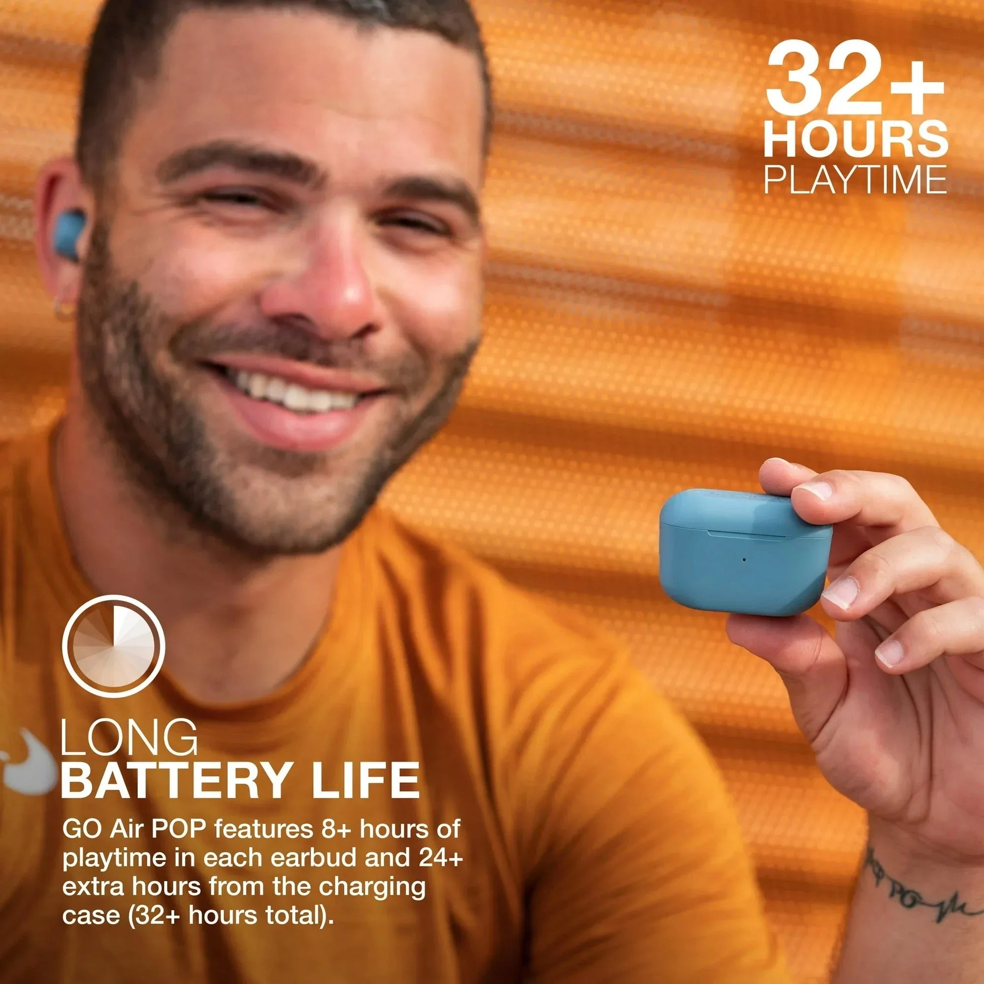 JLab Go Air Pop Bluetooth Earbuds, True Wireless with Charging Case