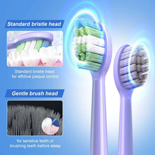 Set of toothbrush heads for the purple electric toothbrush with different bristle styles