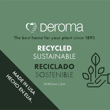 Recycled sustainable planter brand logo graphic with deroma name