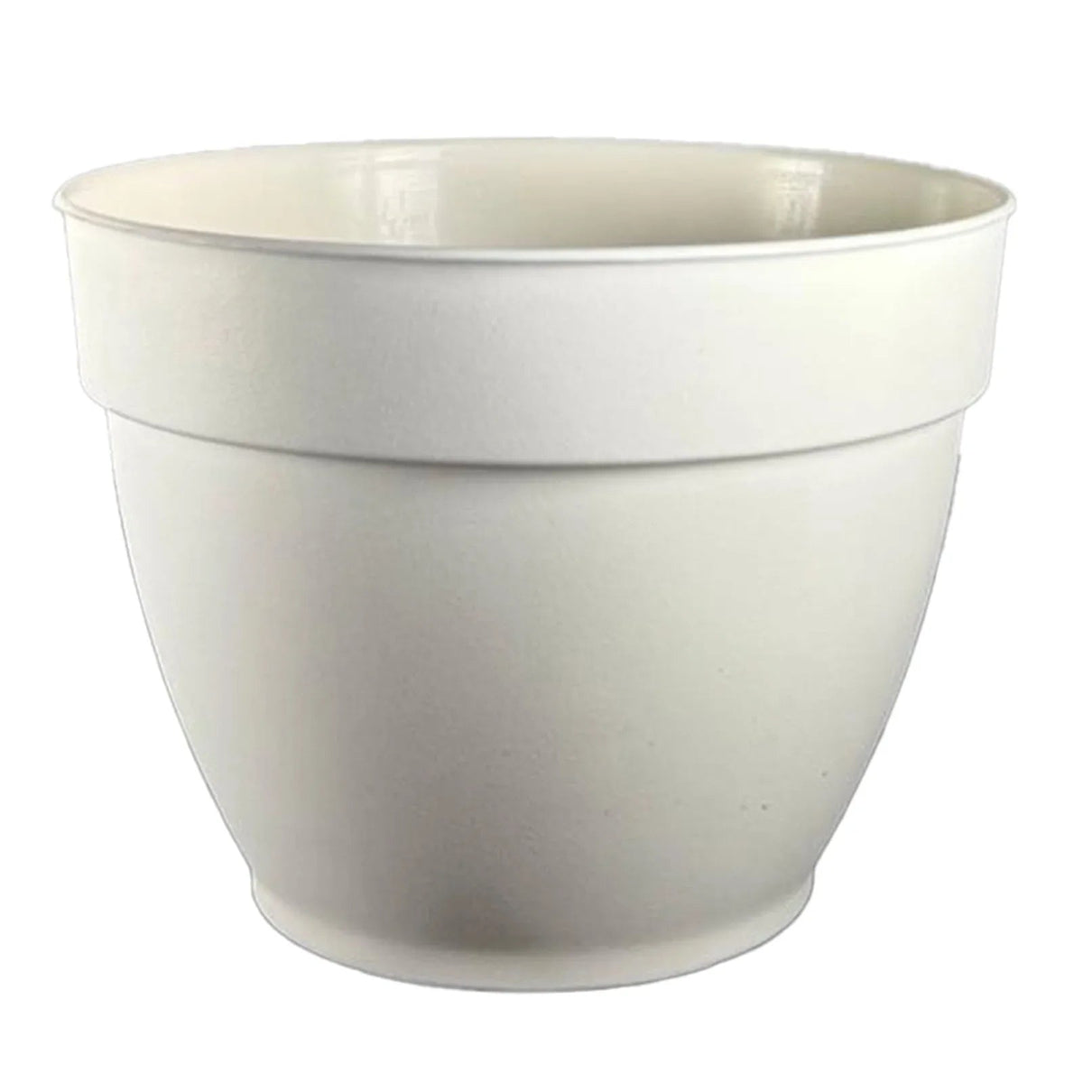 Jacinto Recycled Plastic Planter, 15 inch Opening Diameter, Cream Color