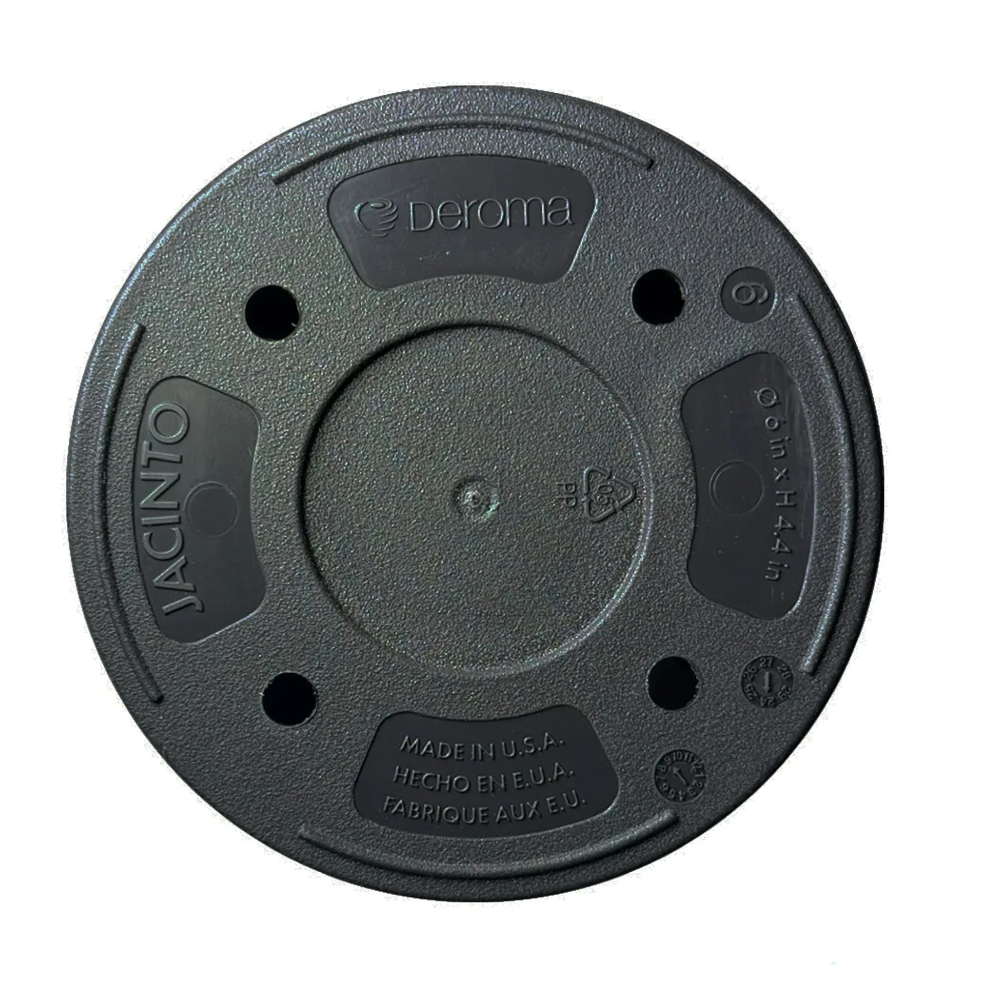 Jacinto 10 inch Black Recycled Plastic Planter with Drain Hole