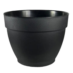 Jacinto 10 inch Black Recycled Plastic Planter with Drain Hole