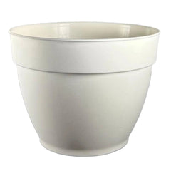 Jacinto Recycled Plastic Planter, 15 inch Opening Diameter, Cream Color