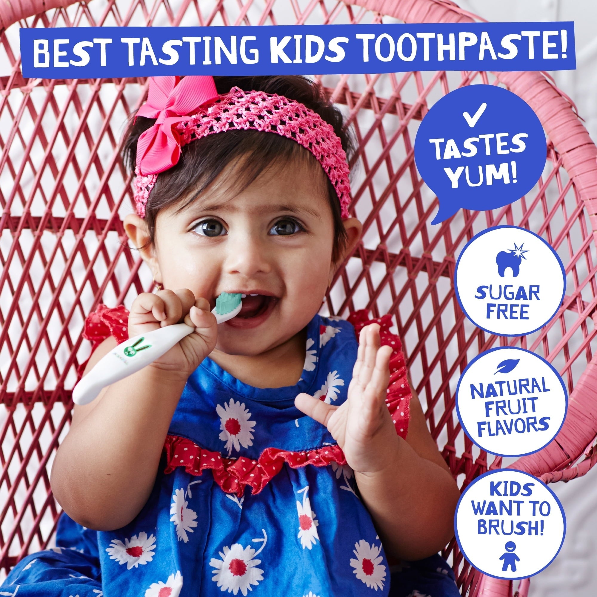 Jack N’ Jill Natural Certified Kids & Baby Toothpaste, Raspberry Flavor, Fluoride-Free, Safe if Swallowed When Used as Directed, 1.76 oz Tube