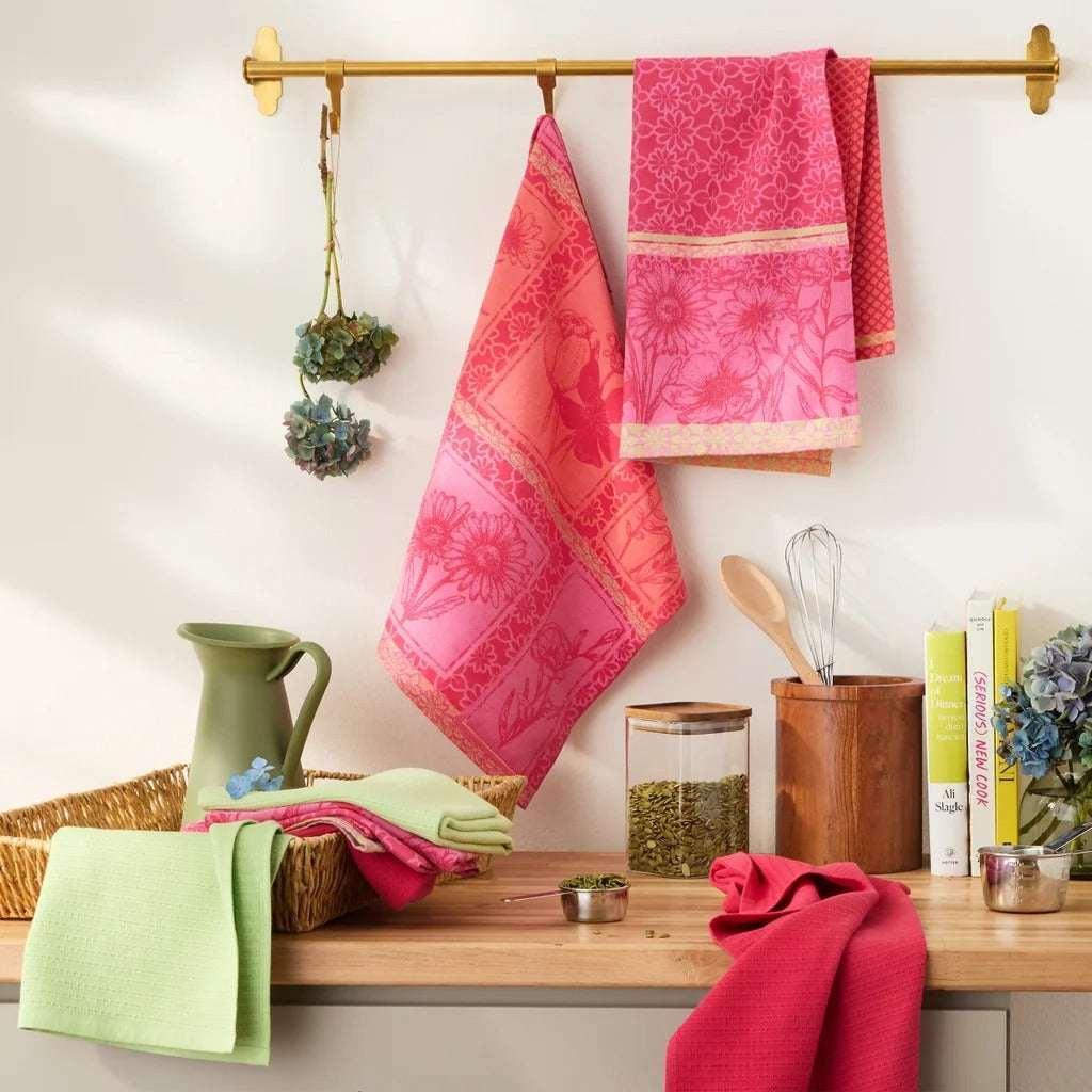 Jacquard Flatwoven Kitchen Towels, 8-pack