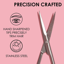 Stainless steel precision scissors with sharp tips for trimming facial hair