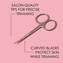 Curved-blade facial hair scissors for precise trimming