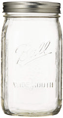 Jarden Ball Quart 32oz Mason Jar Wide Mouth 12-pack, Clear
