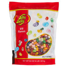 64 oz jelly bean bag, red-and-white packaging with assorted bean window